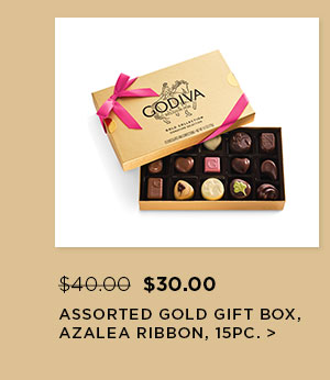 Assorted Gold Gift Box, Azalea Ribbon, 15 pc.