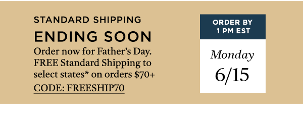 STANDARD SHIPPING ENDING SOON