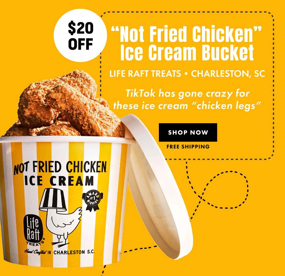 ON SALE! Not Fried Chicken Ice Cream Bucket