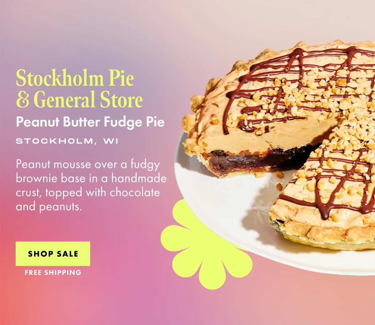 Stockholm Peanut Butter Fudge Pie