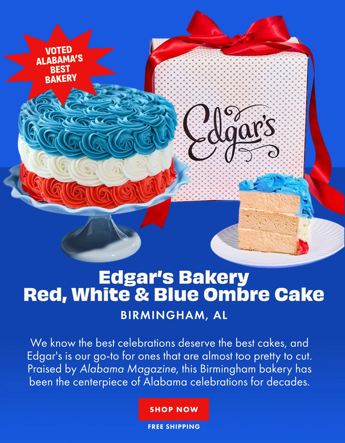 Edgar's Red, White, & Blue Cake