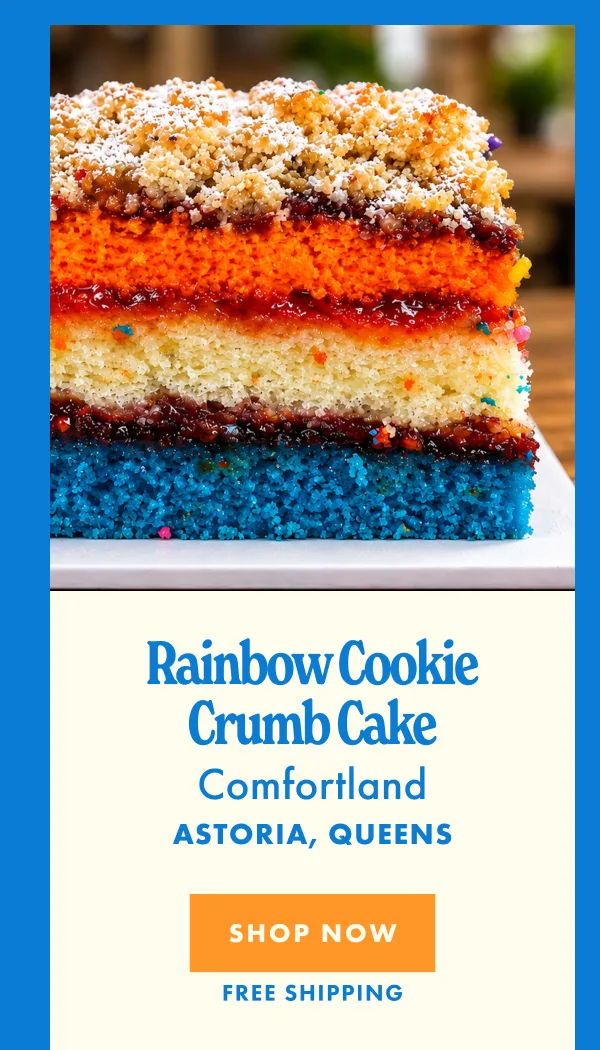 Rainbow Cookie Crumb Cake