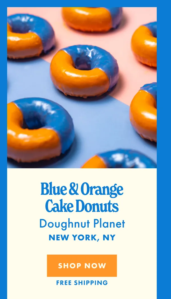 Blue and Orange Cake Doughnuts