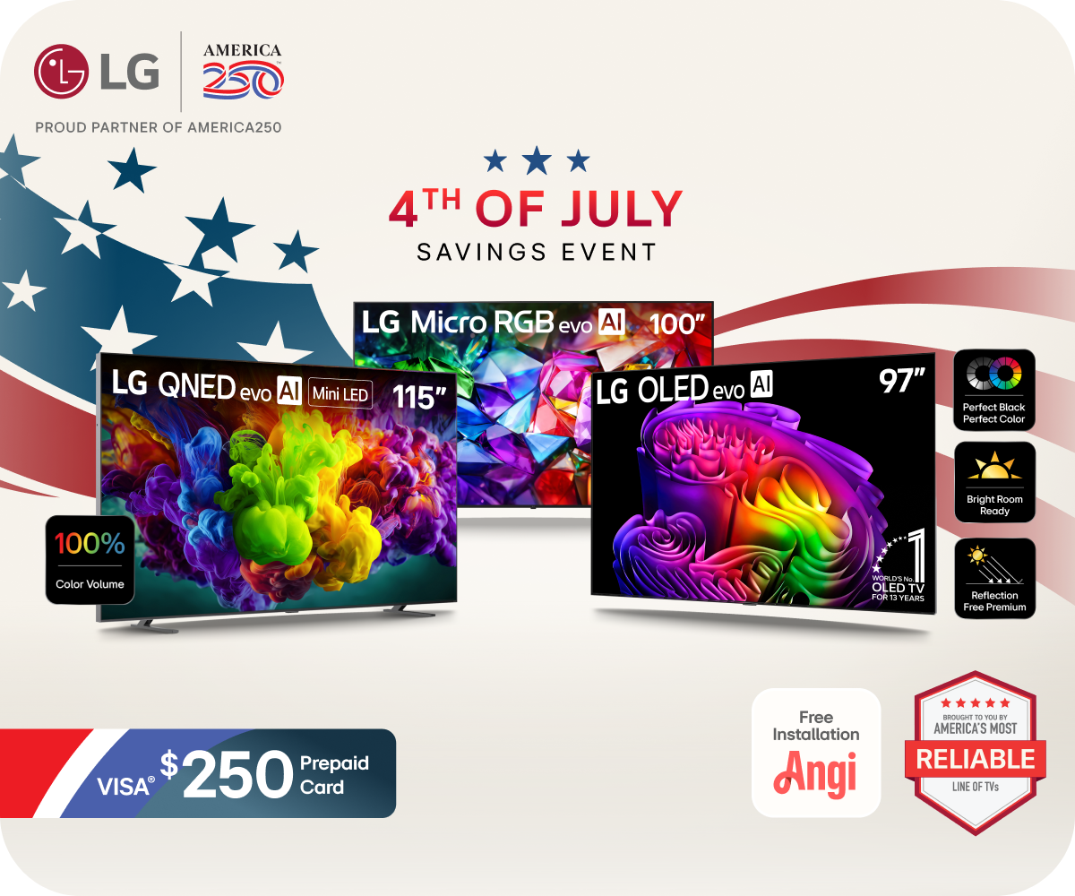 4th of July Savings Event LG TVs Image