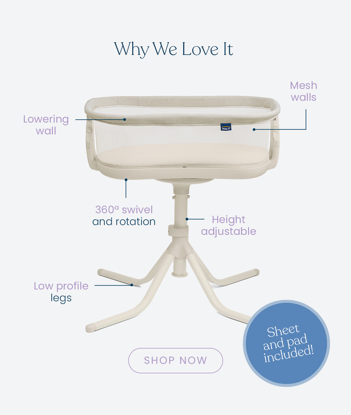 HALO® BassiNest® Swivel Sleeper 4.0 Signature