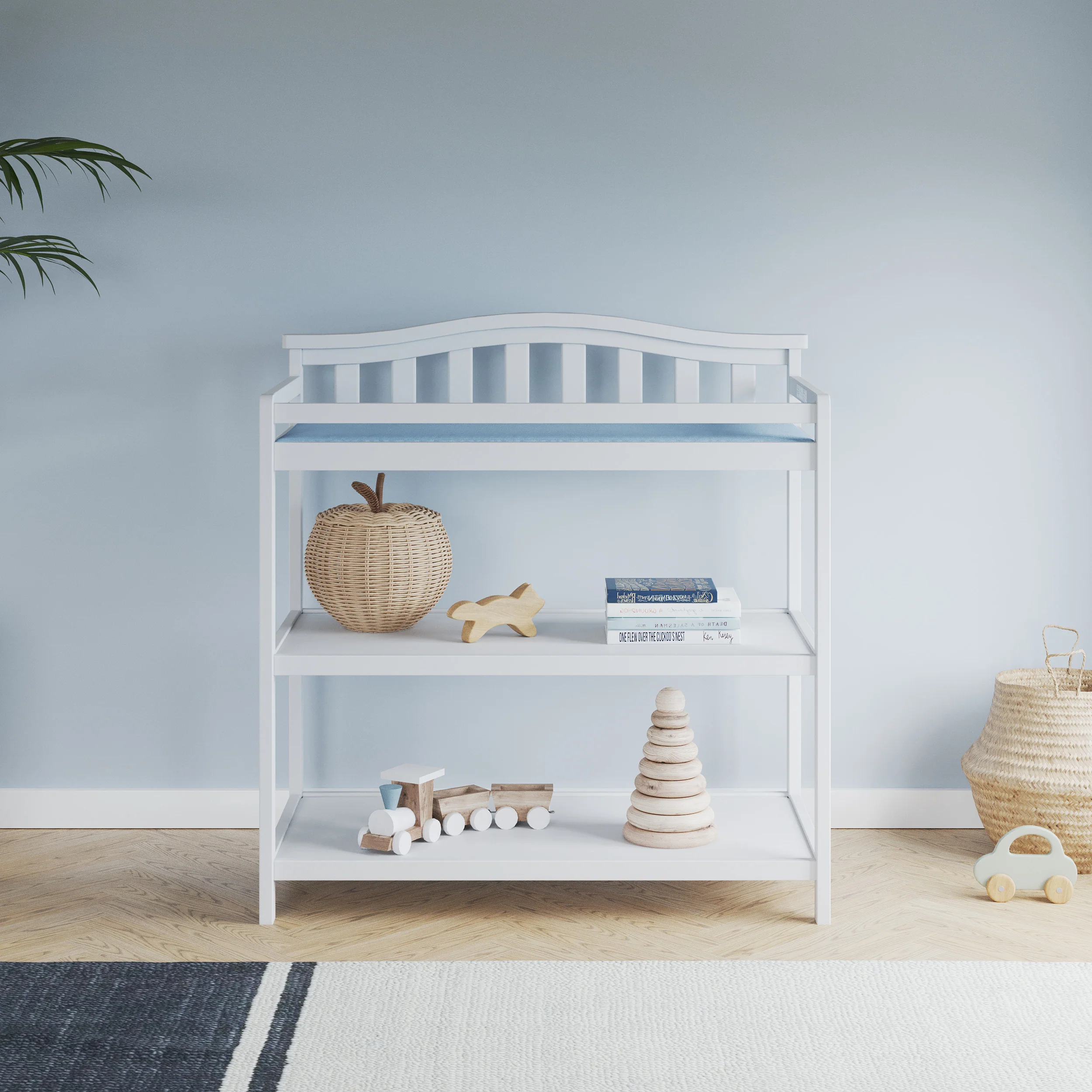 Image of Arch Top Baby Changing Table, Matte White