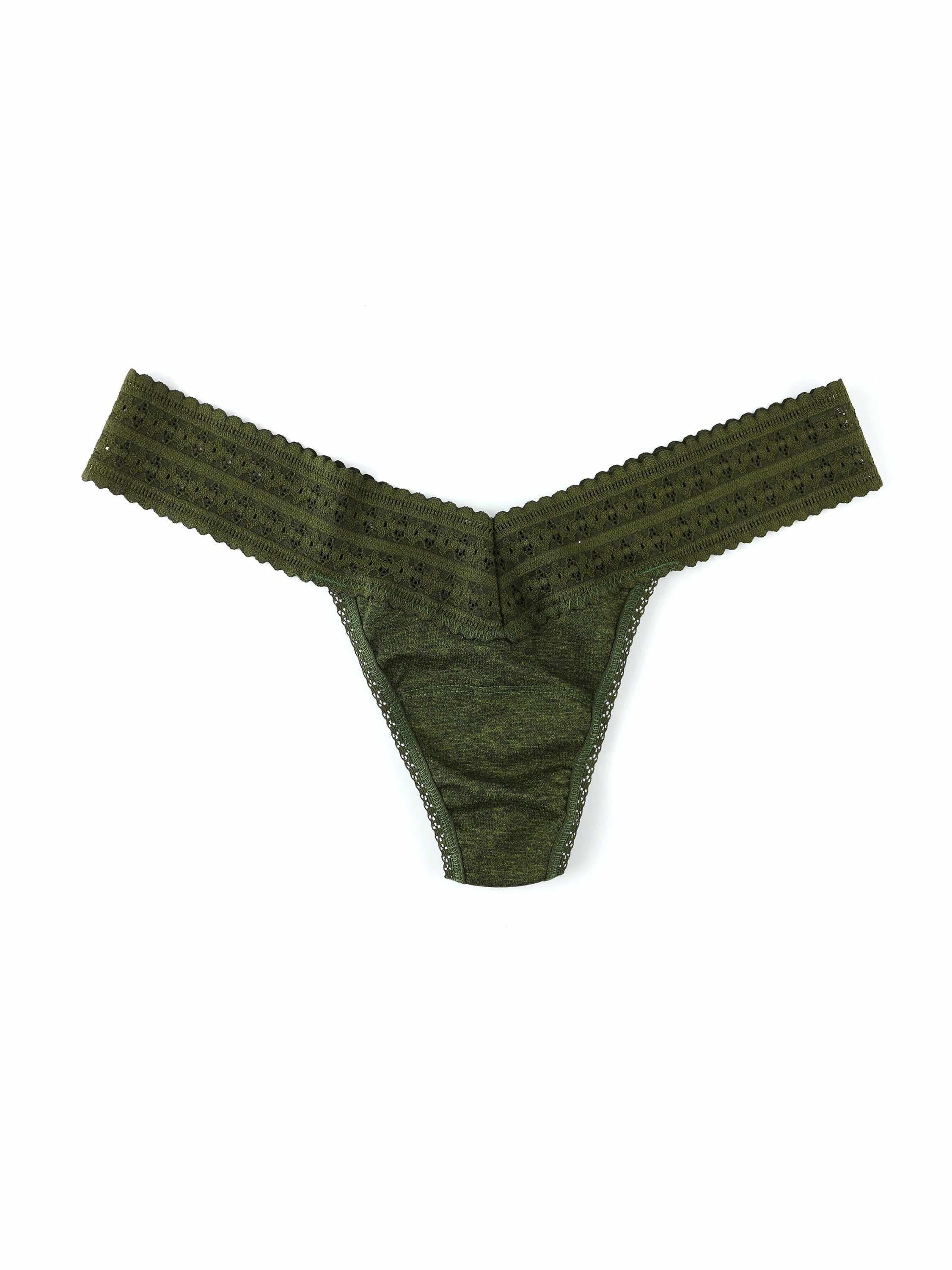 Image of DreamEase™ Heather Low Rise Thong Rosemary Green