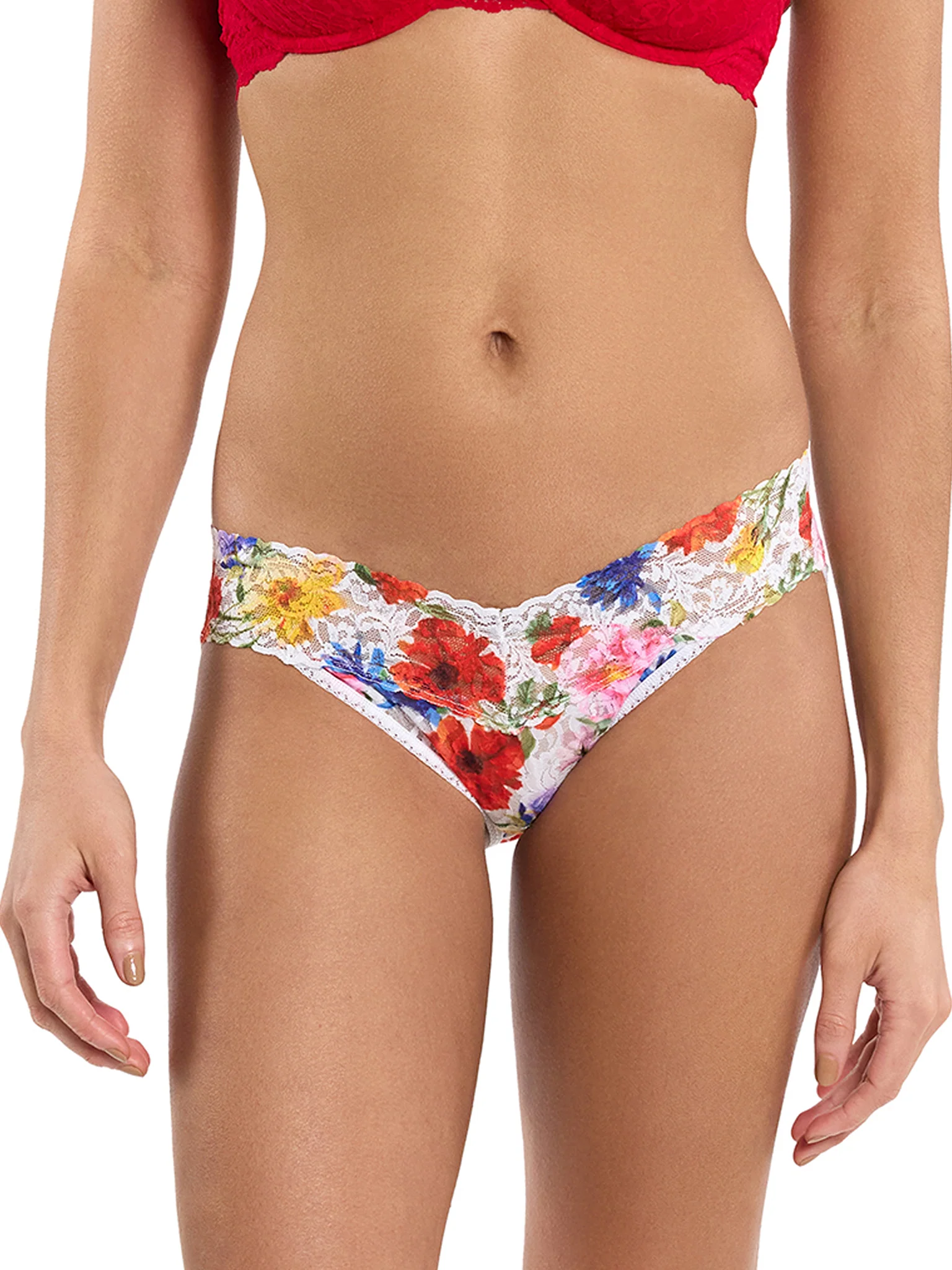 Image of Printed Signature Lace® V-Kini Meadow Mix White Sale