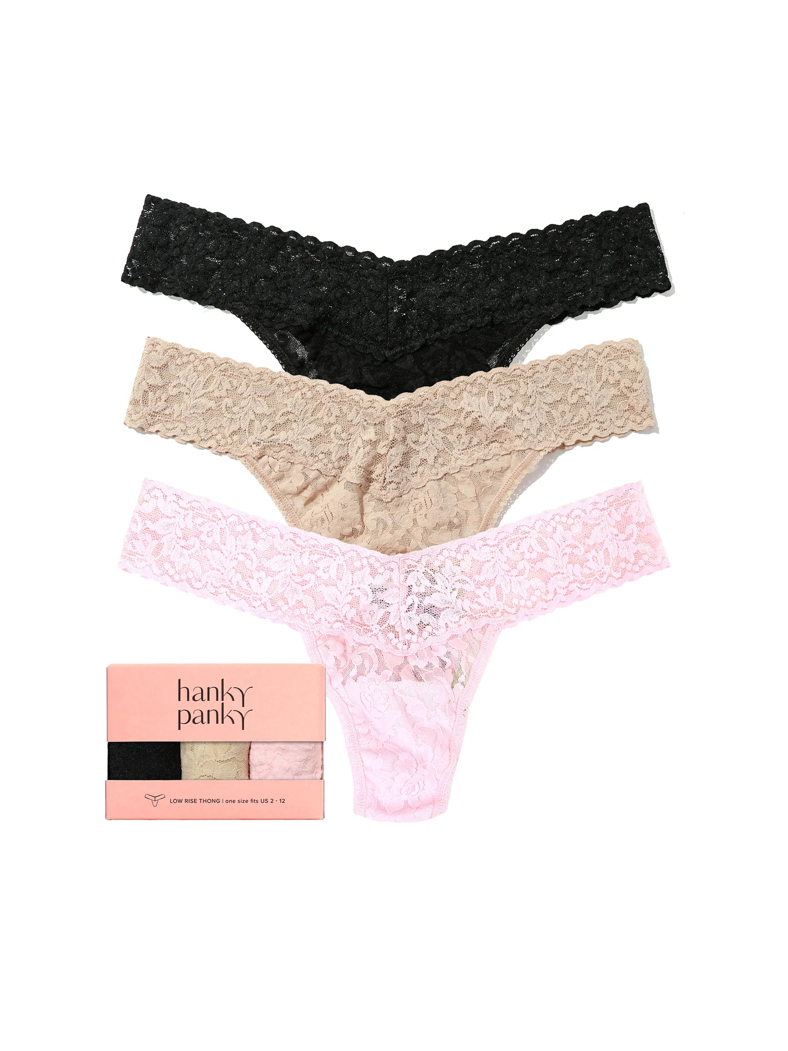 Image of 3 Pack 4911® Signature Lace® Low Rise Thongs