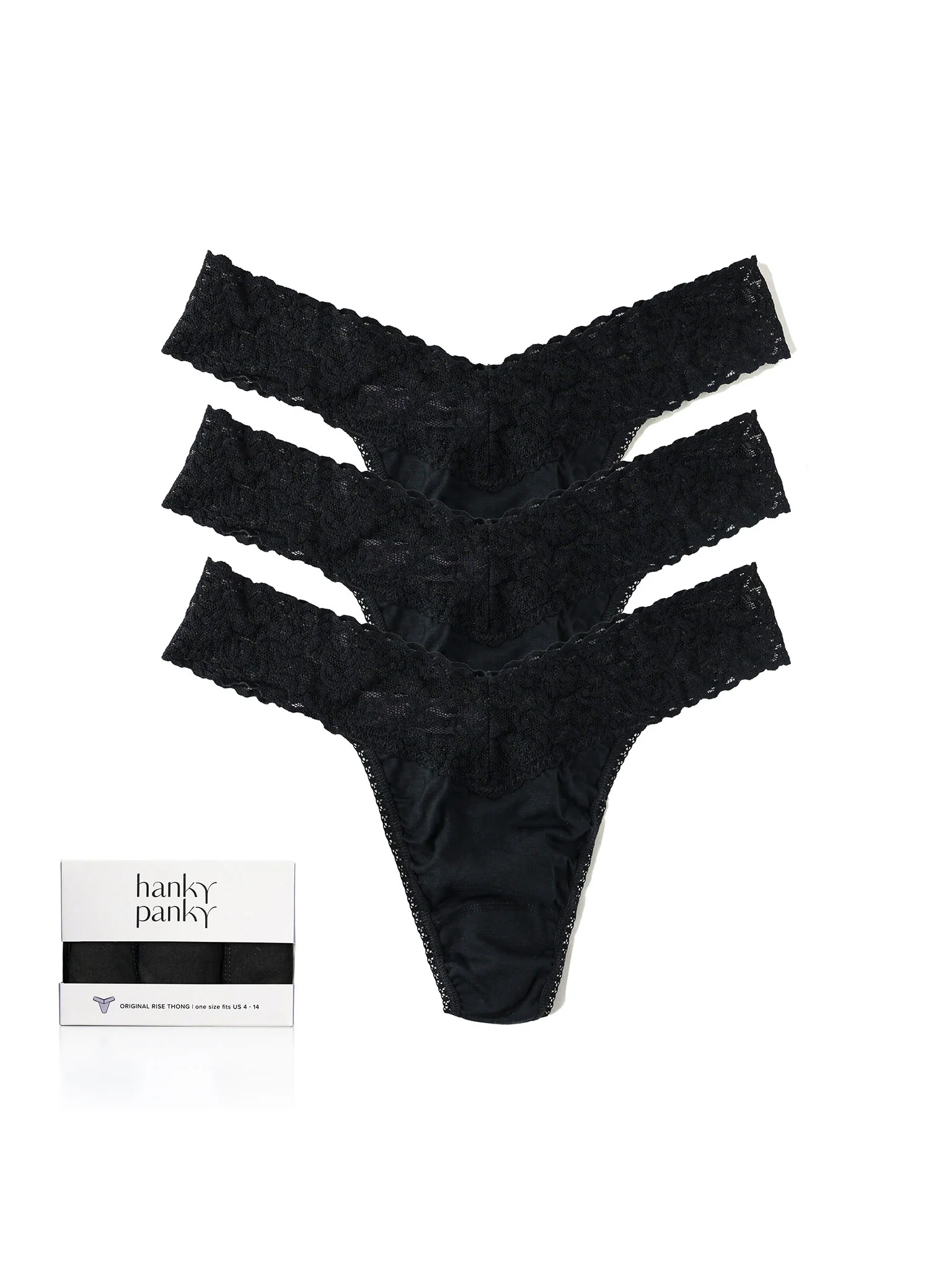 Image of 3 Pack Supima® Cotton Original Rise Thongs Black