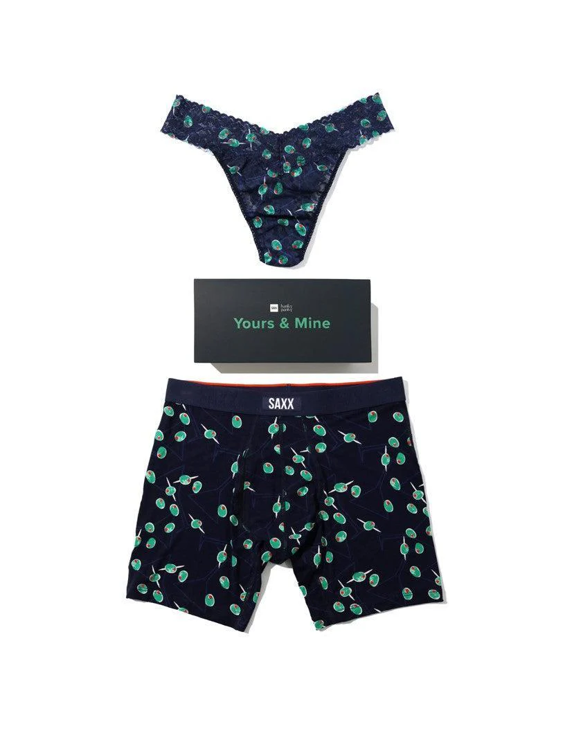 Image of Signature Lace® Original Rise Thong and Saxx Super Soft Vibe Boxer Brief Olive You