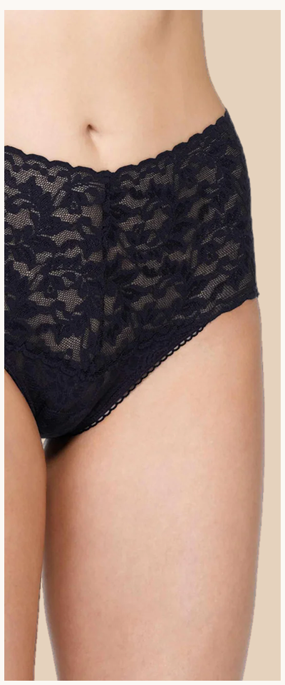 Retro Lace V-kini Black