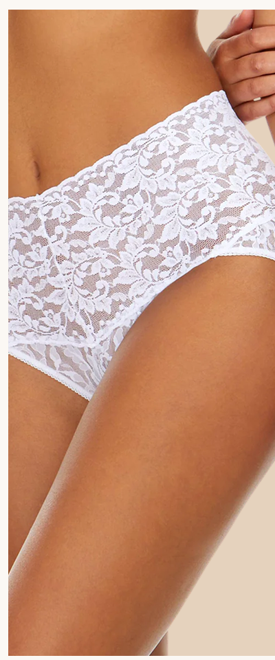 Retro Lace V-kini White