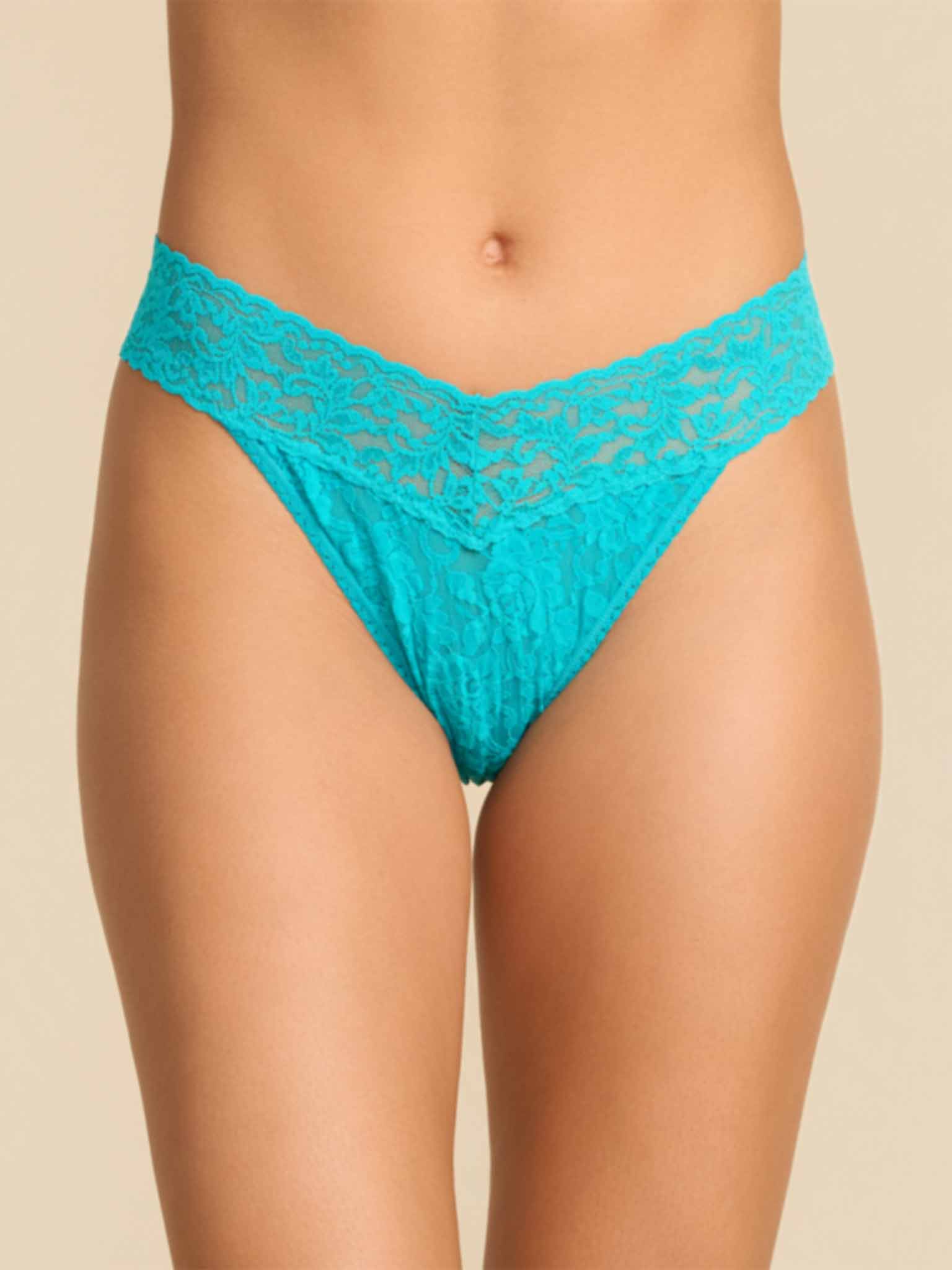Image of Signature Lace® Original Rise Thong Turkish Tile Blue