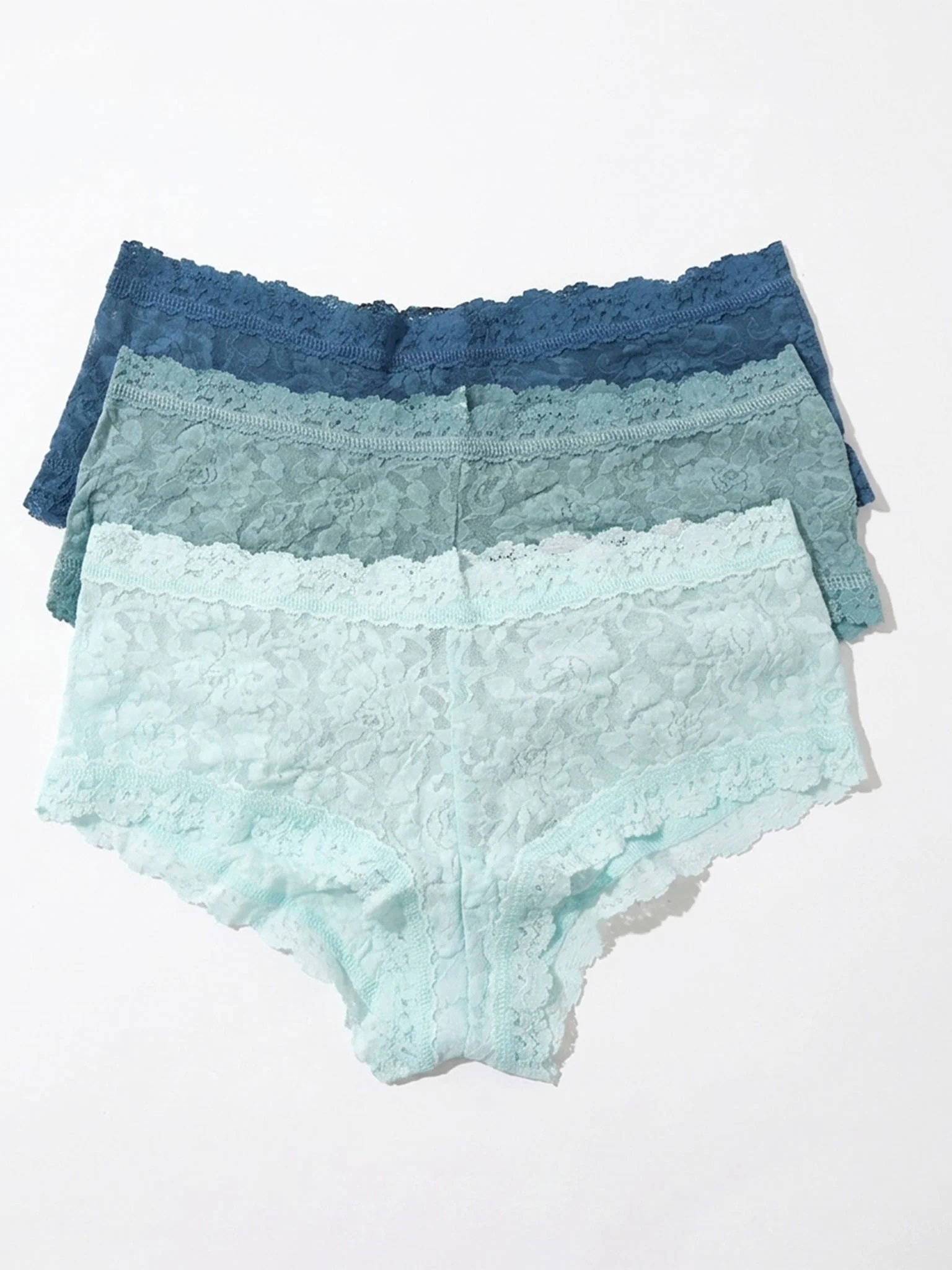 Image of 3 Pack Signature Lace® Boyshorts Storm Cloud Blue/Duck Egg/Celeste Blue Sale