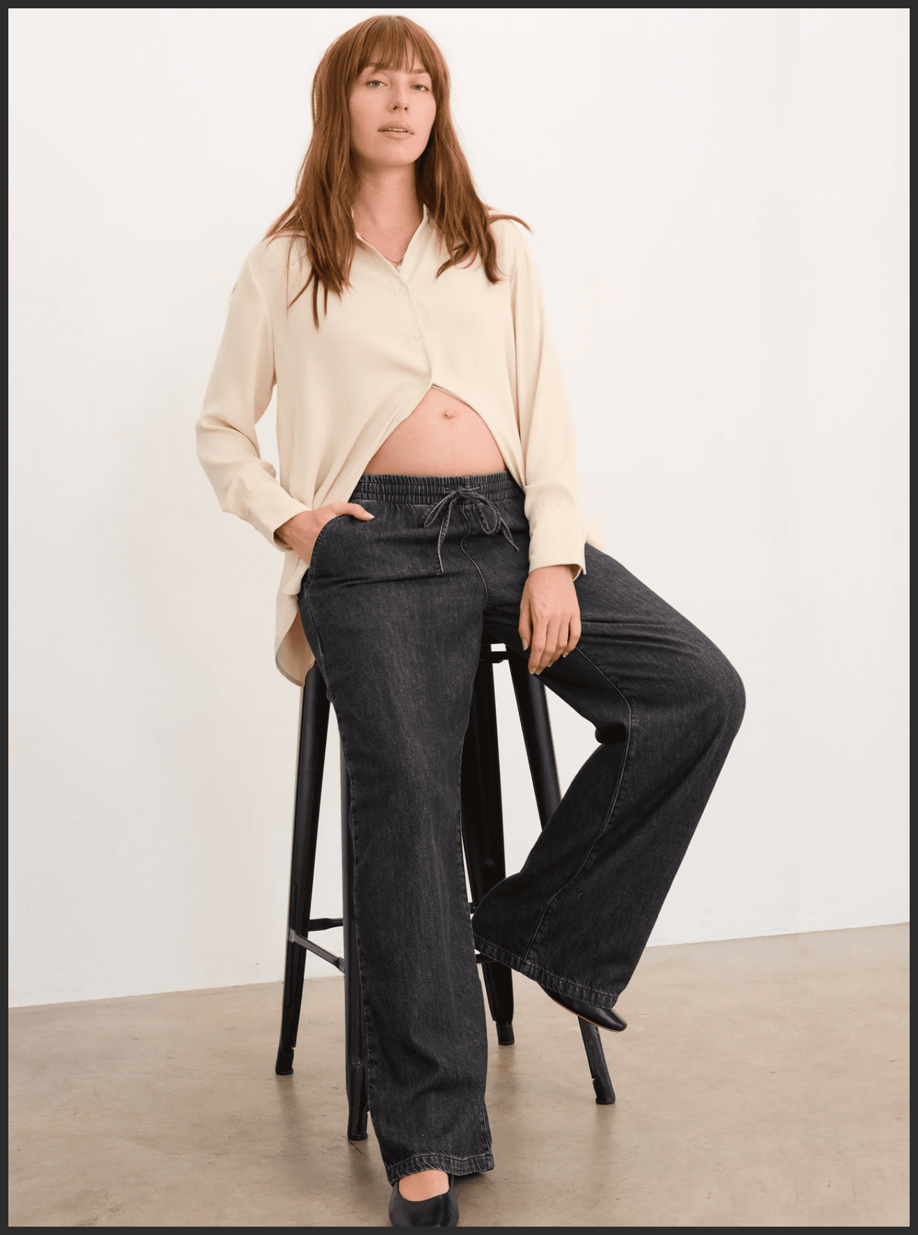 the drapey denim wide leg pant