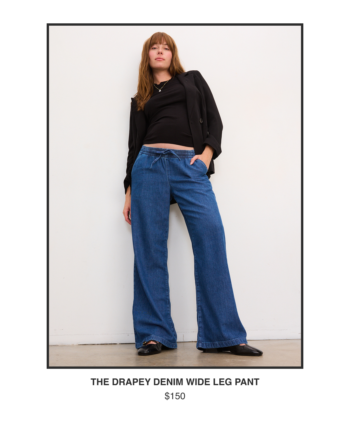 The Drapey Denim Wide Leg Pant