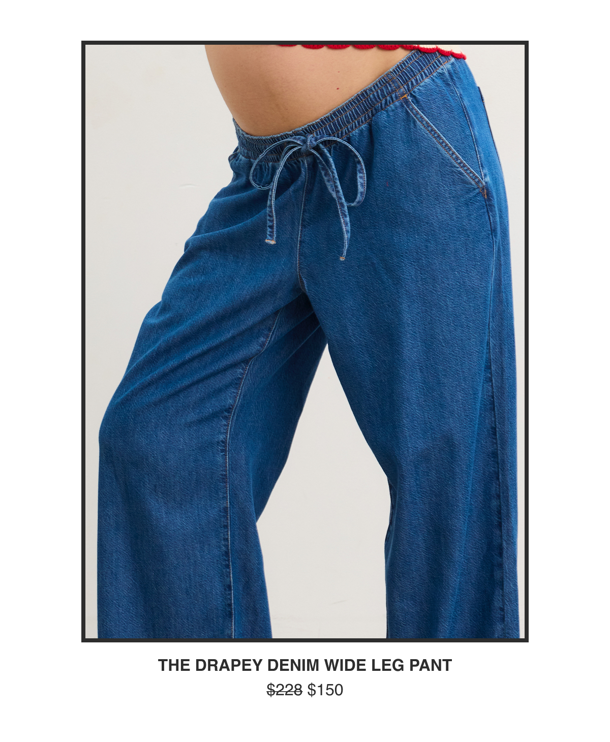 The Drapey Denim Wide Leg Pant