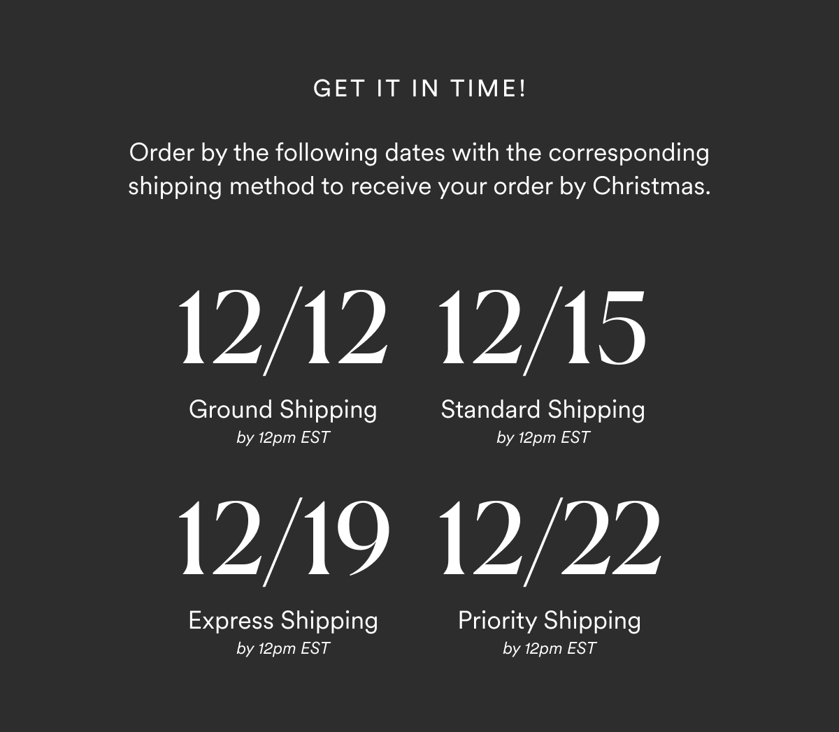 Get it in time! 