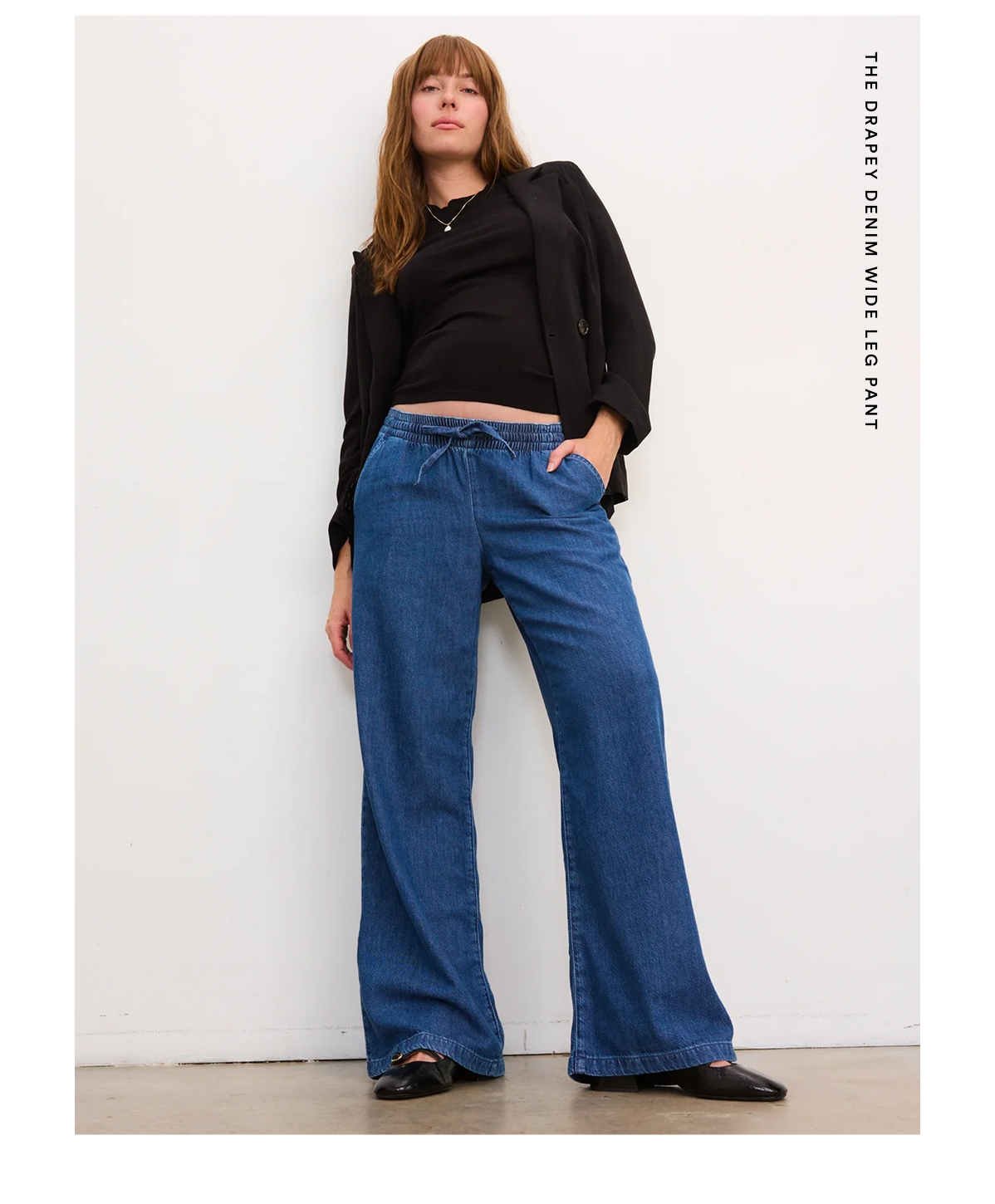 The Drapey Denim Wide Leg Pant