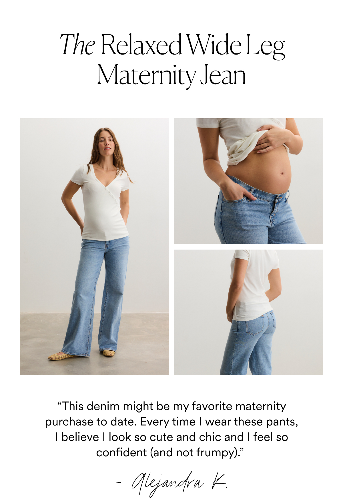 The Relaxed Wide Leg Maternity Jean