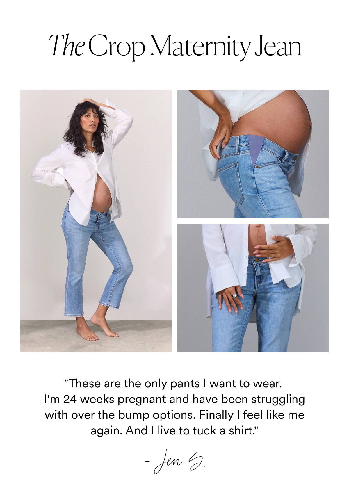 The Crop Maternity Jean
