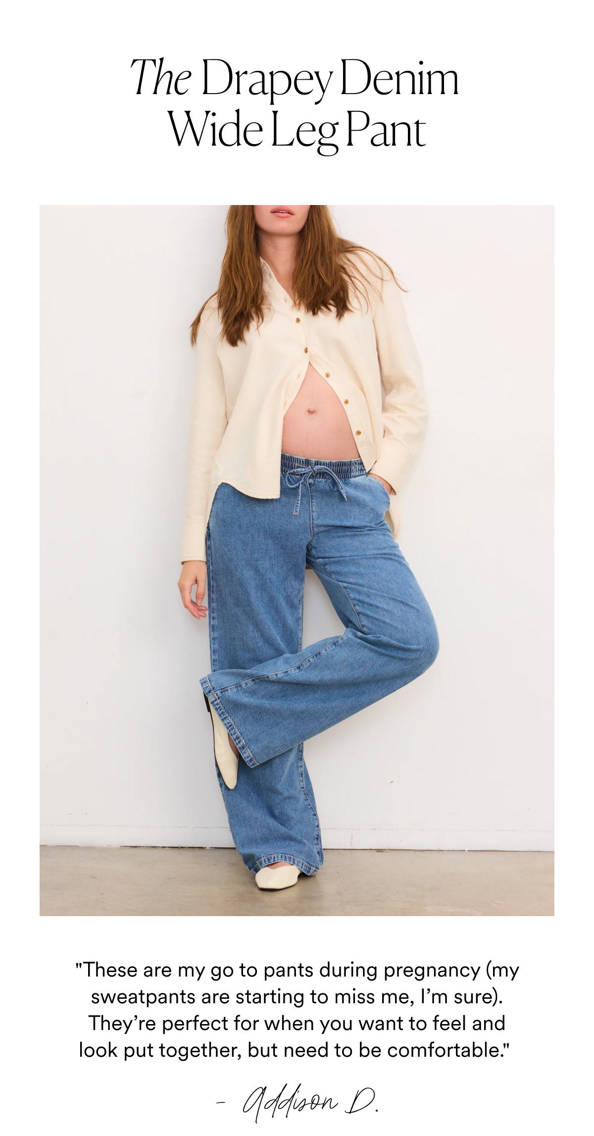 The Drapey Denim Wide Leg Pant