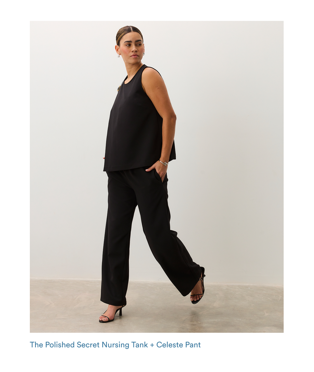 The Polished Secret Nursing Tank + Celeste Pant