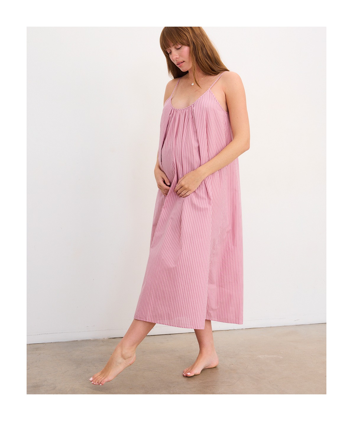 The Striped Cotton Nursing Nightgown