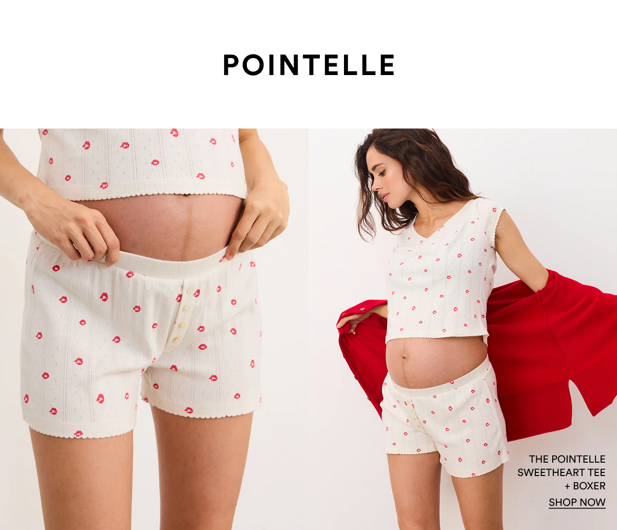 The Pointelle Sweetheart Tee & Boxer