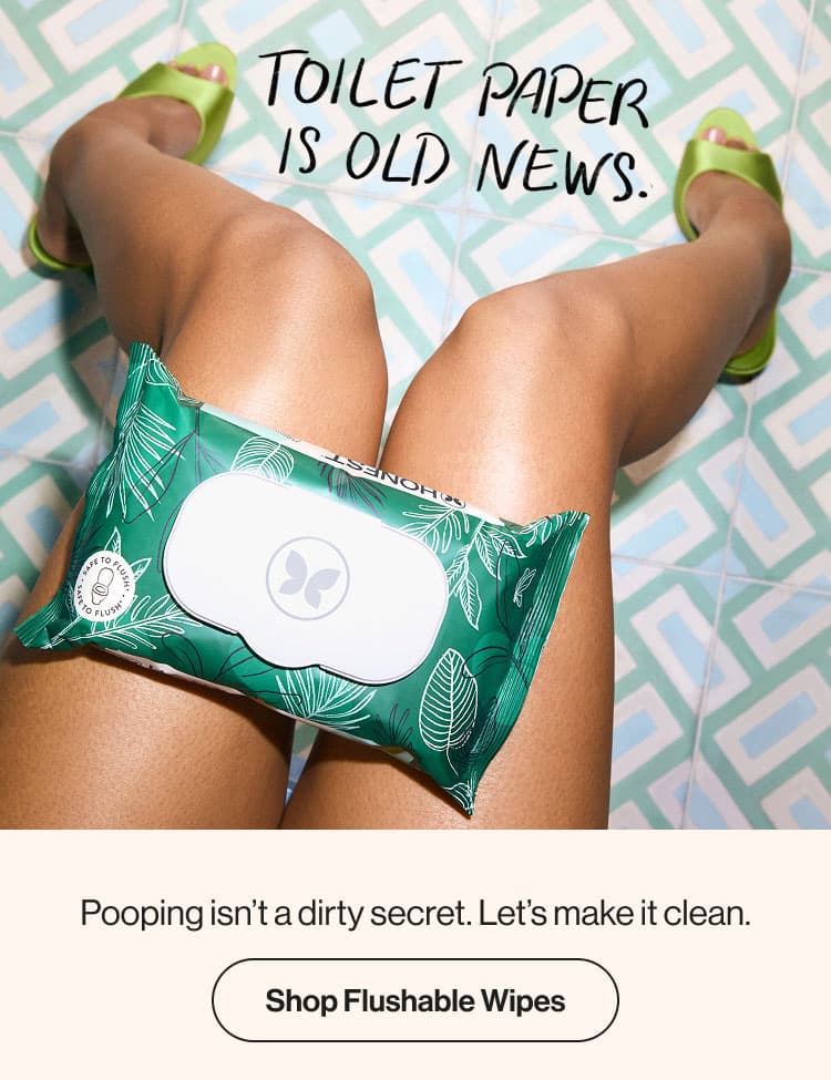 Woman with Flushable Wipes on her lap