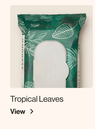Flushable Wipes in Tropical Leaves print