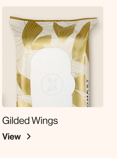 Flushable Wipes in Gilded Wings print