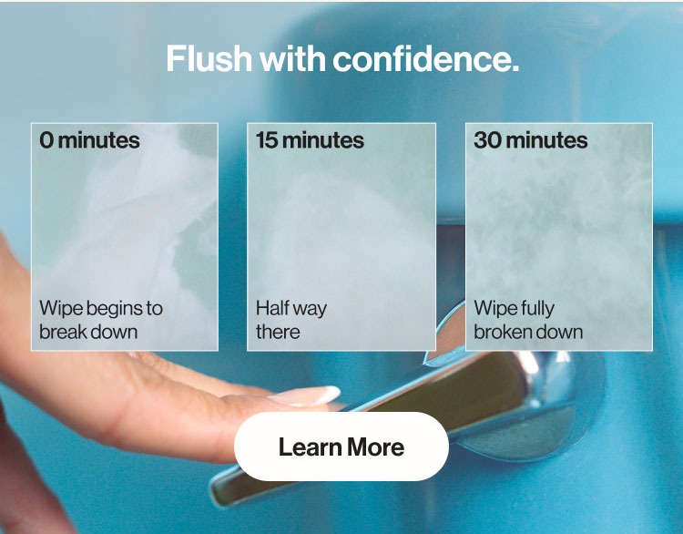 Breakdown of Honest Flushable Wipes after 15 and 30 minutes in a septic system