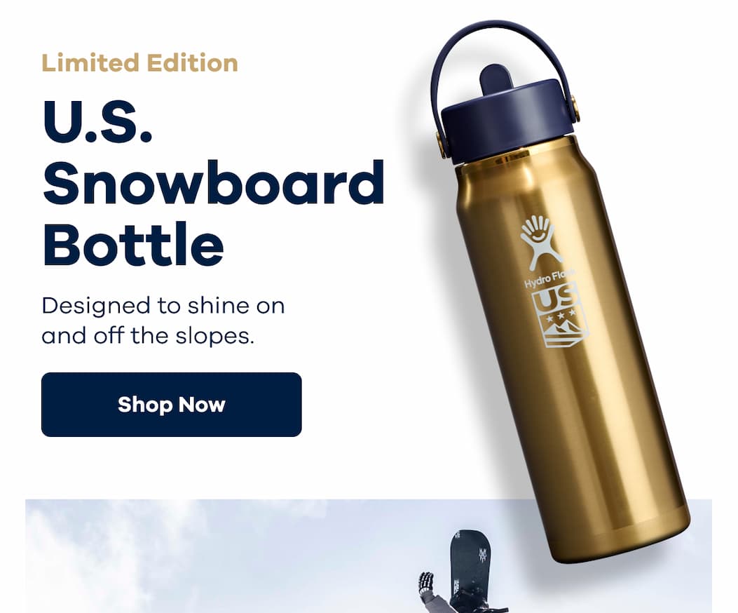 Limited Edition U.S. Snowboard Bottle. Designed to shine on and off the slopes. | Shop Now
