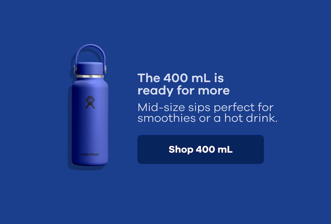 The 400 mL is ready for more. Mid-size sips perfect for smoothies or a hot drink. | Shop 400 mL