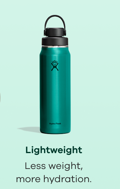 Lightweight. Less weight, more hydration.