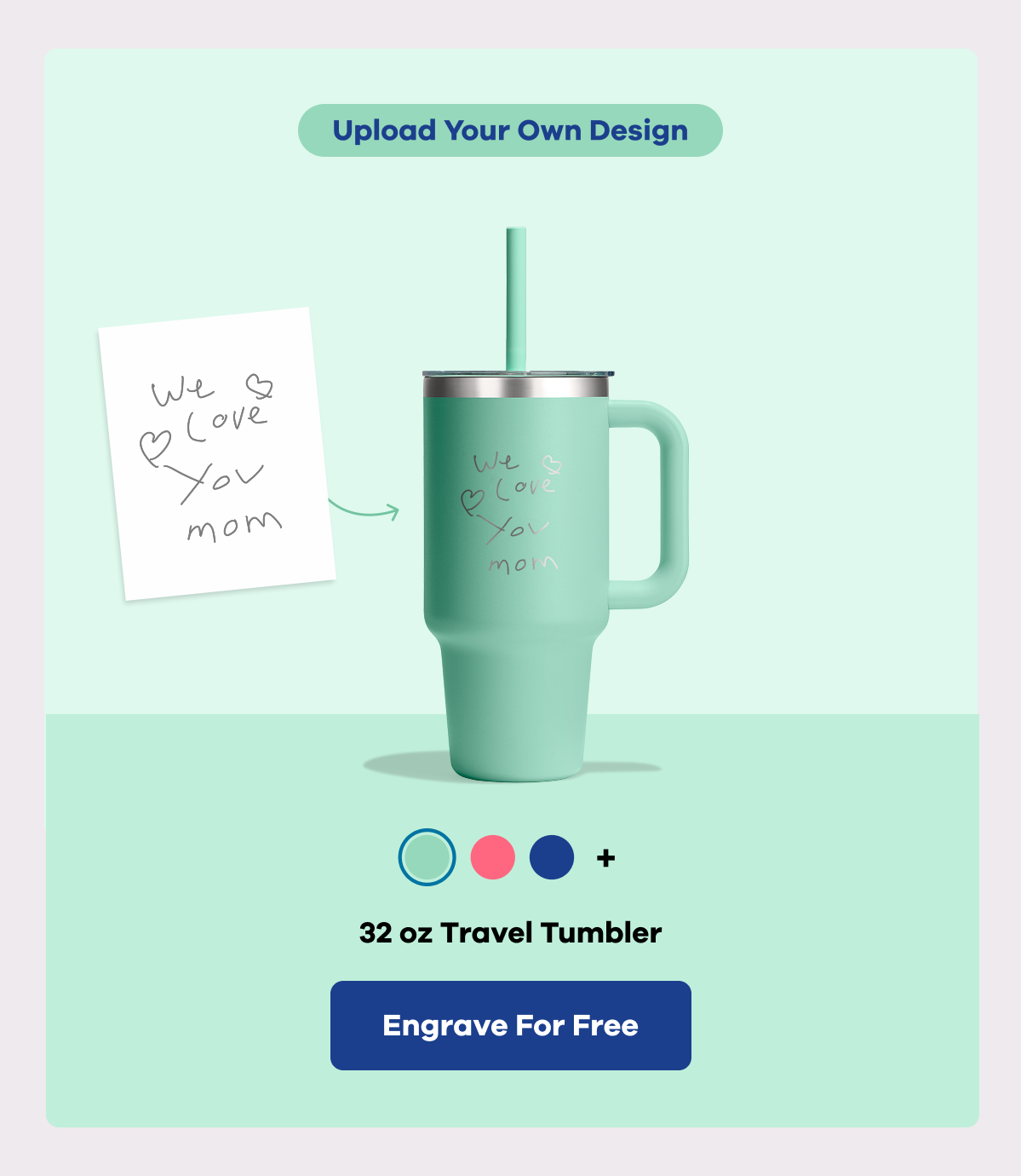 Upload Your Own Design. 32 oz Travel Tumbler. | Engrave For Free