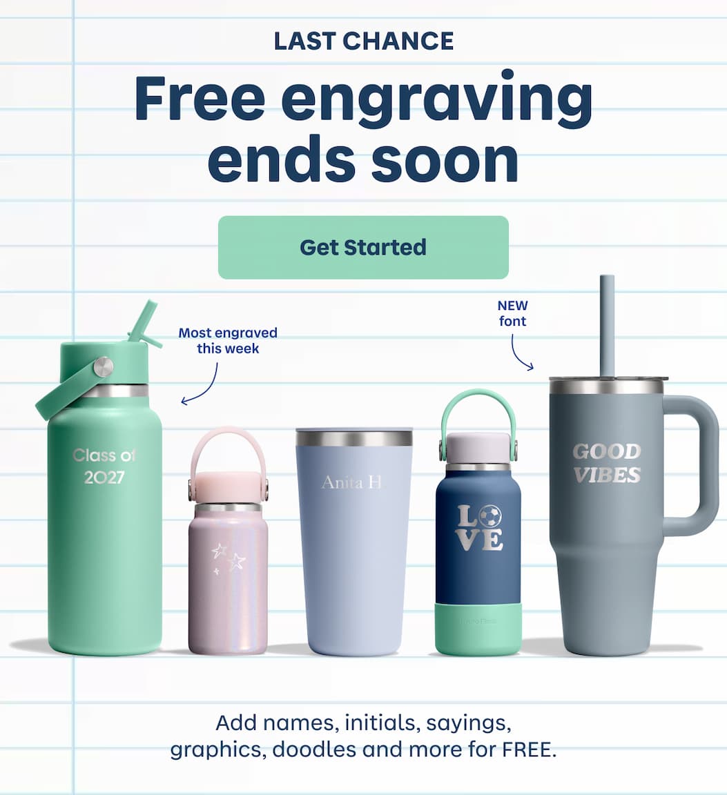 LAST CHANCE Free engraving ends soon. | Get Started