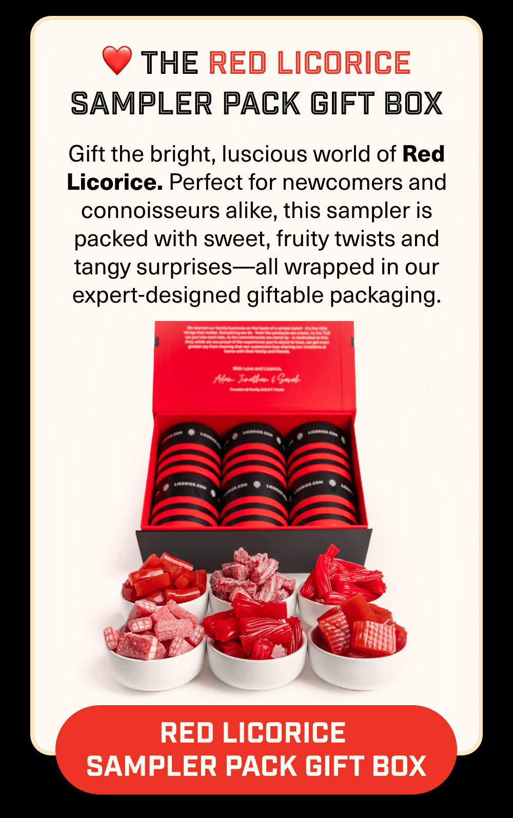 Shop Red Licorice Sampler Pack Gift Box