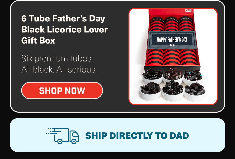 6 Tube Father’s Day Black Licorice Lover Gift Box