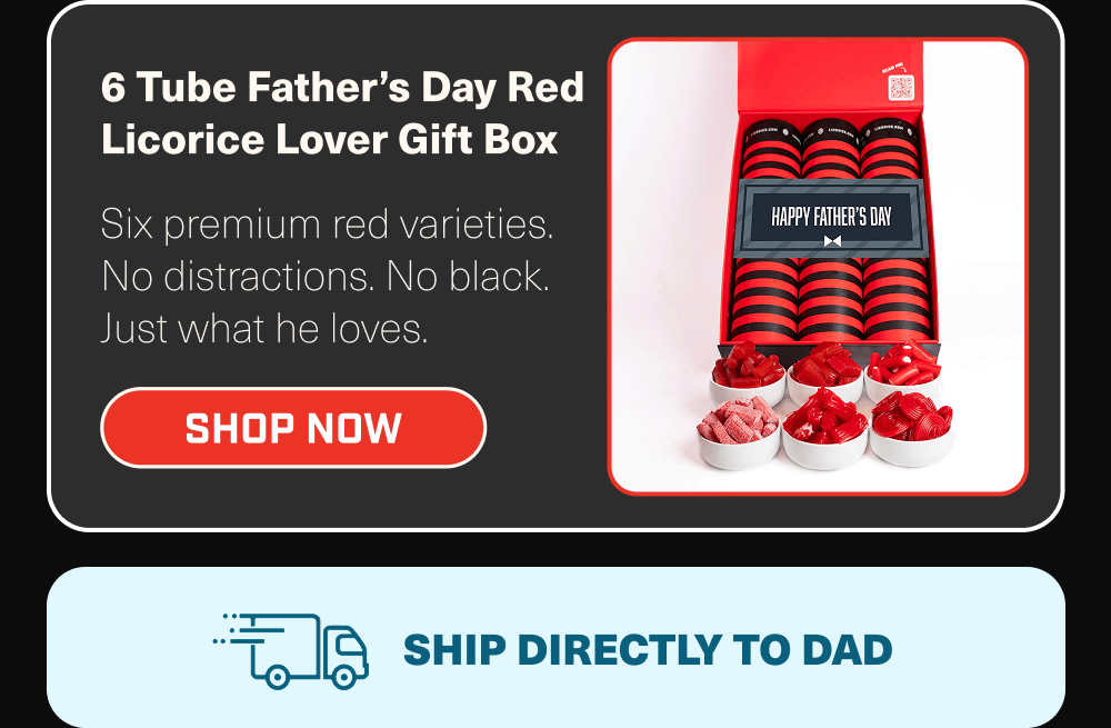 6 Tube Father’s Day Red Licorice Lover Gift Box