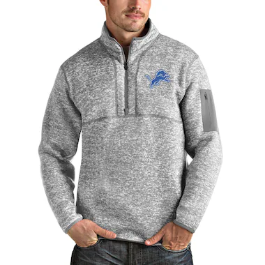  Antigua Heather Gray  Team Logo Fortune Q...