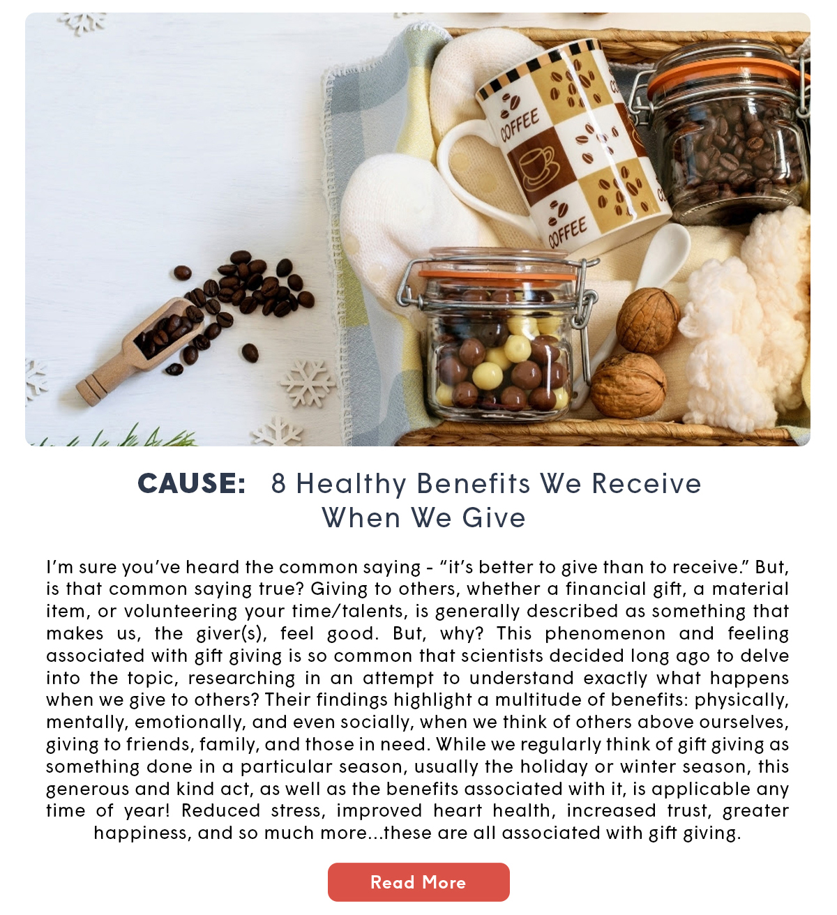 CAUSE: 8 Healthy Benefits We Receive When We Give
