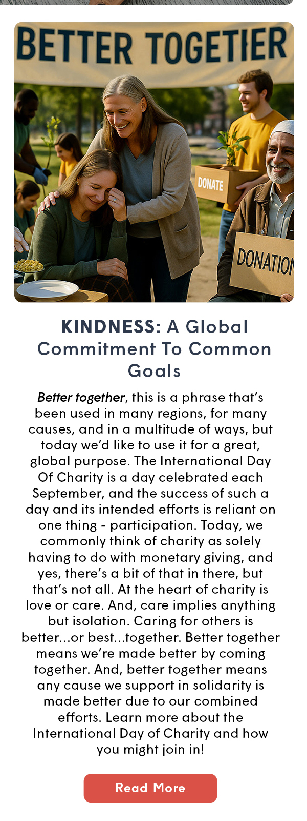 KINDNESS: A Global Commitment To Common Goals