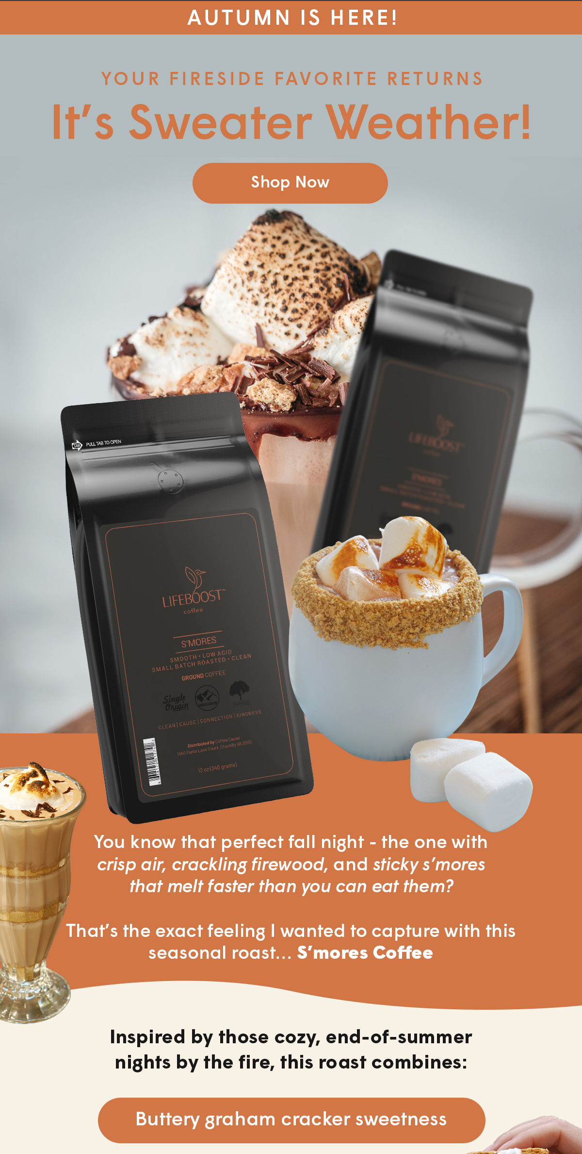 That’s the exact feeling I wanted to capture with this seasonal roast… S’mores Coffee 