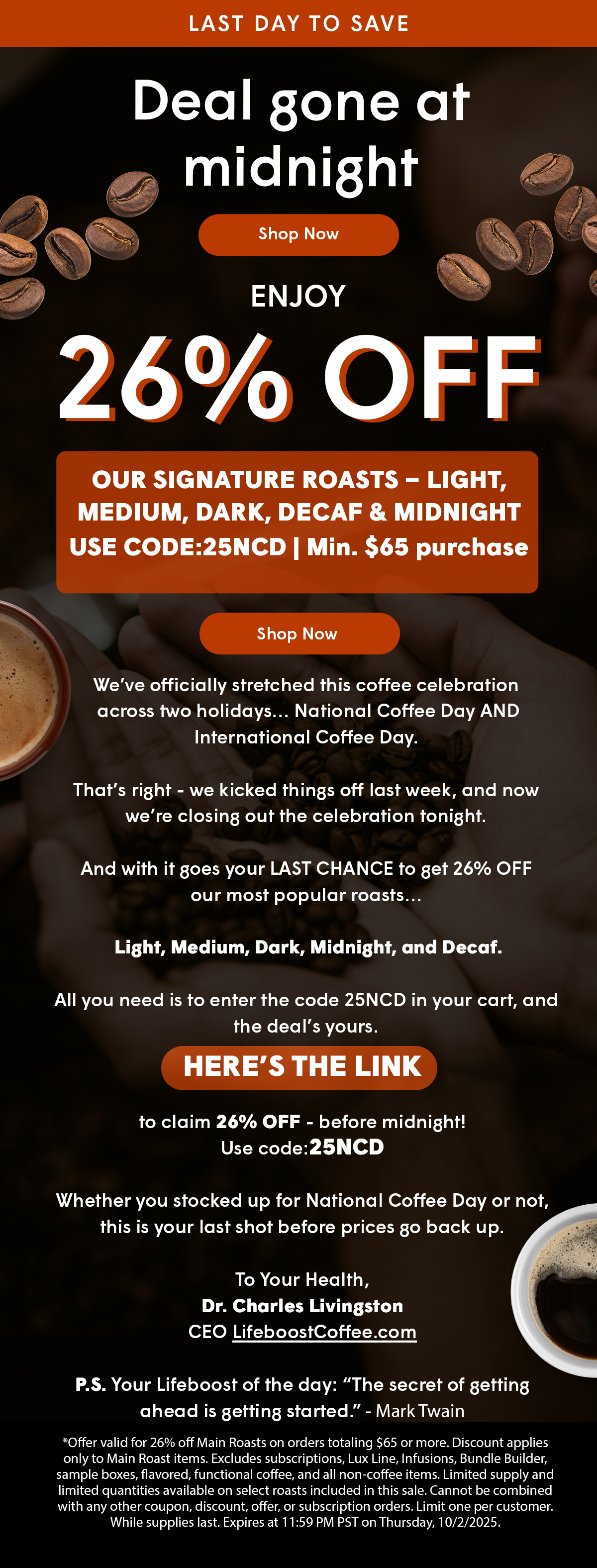 Enjoy 26% OFF - Code 25NCD