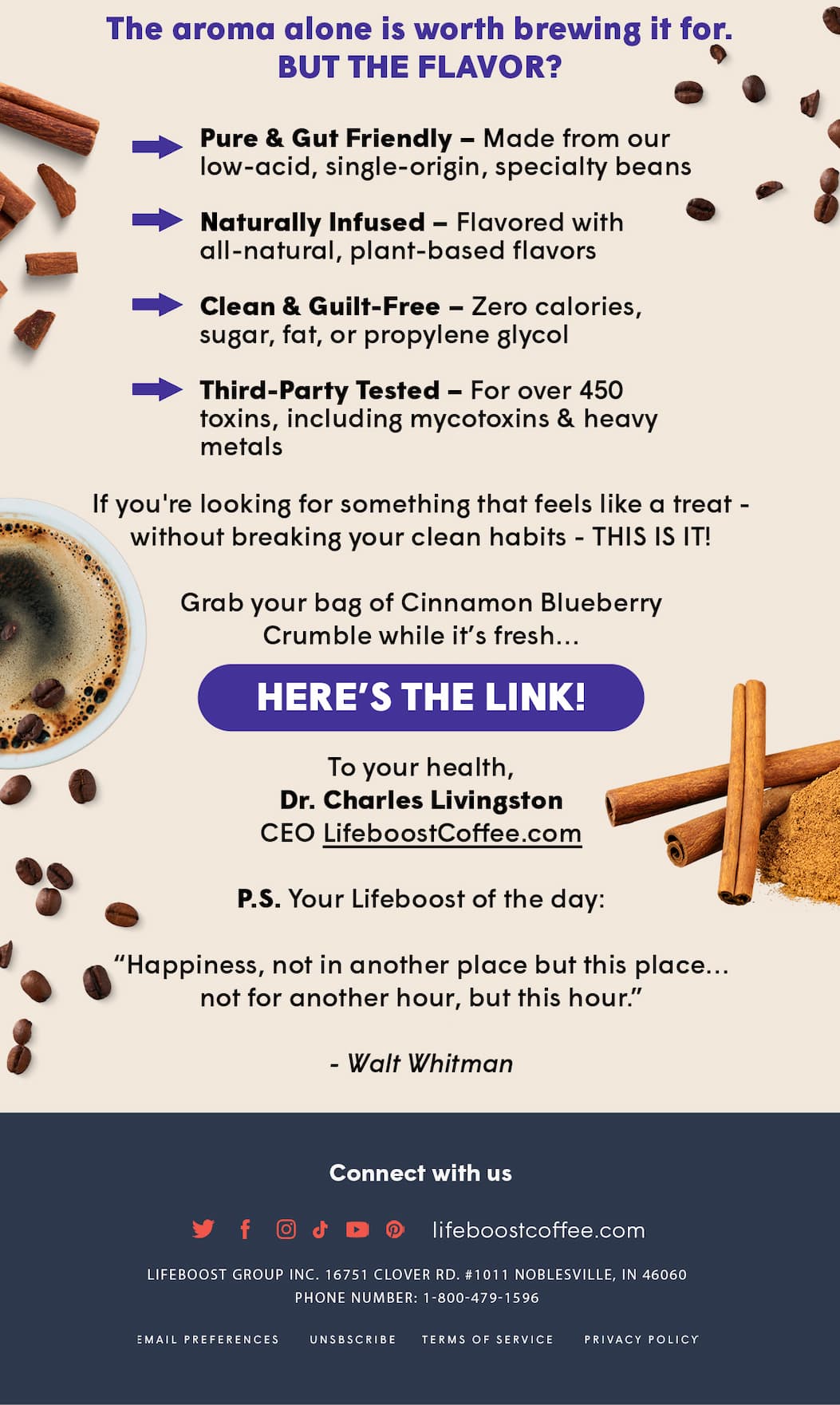 Grab your bag of Cinnamon Blueberry Crumble while it’s fresh… HERE’S THE LINK!