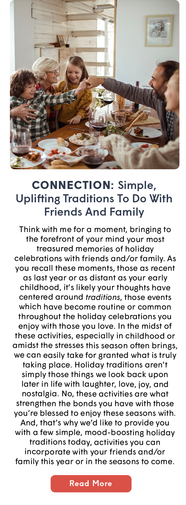CONNECTION: Simple, Uplifting Traditions To Do With Friends And Family