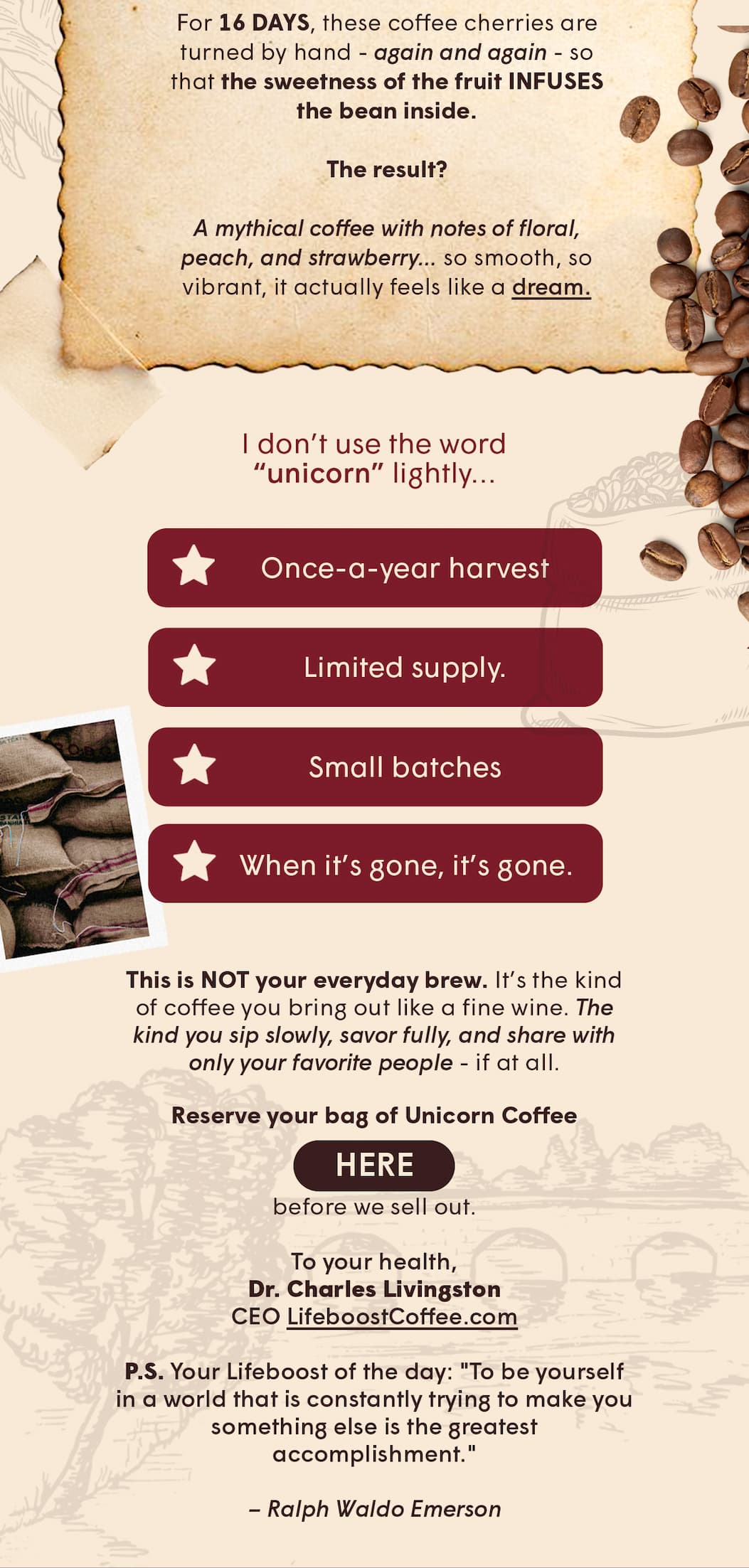 Reserve your bag of Unicorn Coffee HERE ~ before we sell out.